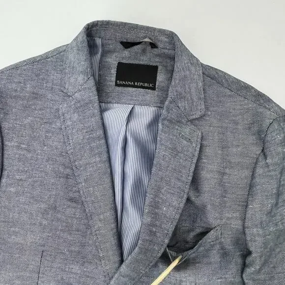 Banana Republic Mens Blazer Jacket Gray 2-Button Single Breasted Long‎ Sleeve - Picture 3 of 10